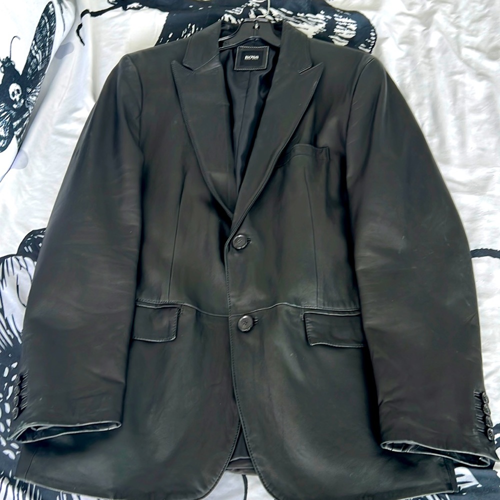 Black leather Boss jacket